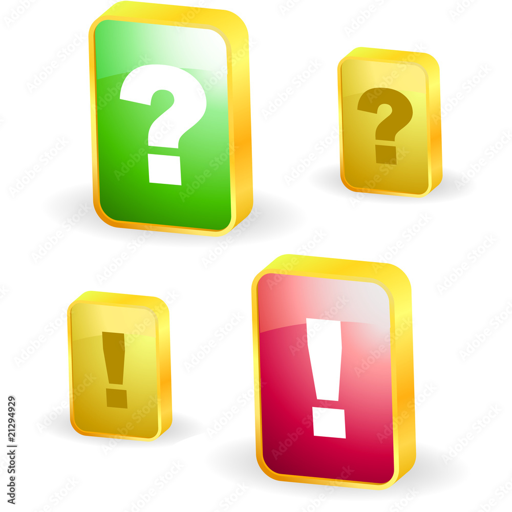 Exclamation and question vector elements. Exclamation and question vector elements.