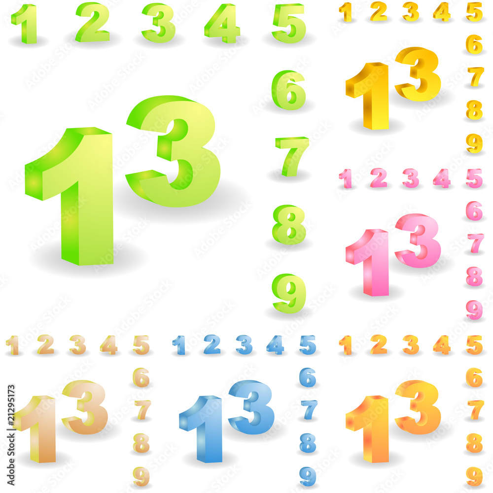 Number icons. Vector set. Number icons. Vector set.