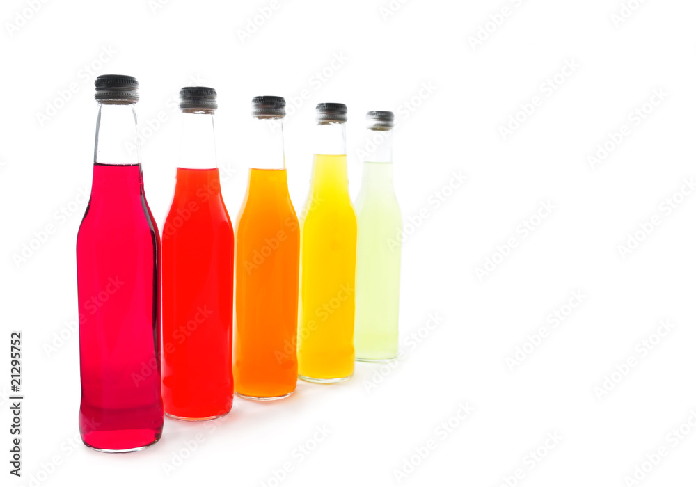 Bottles with colorful alcohol drinks Bottles with colorful alcohol drinks