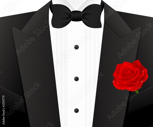 Bow tie with rose