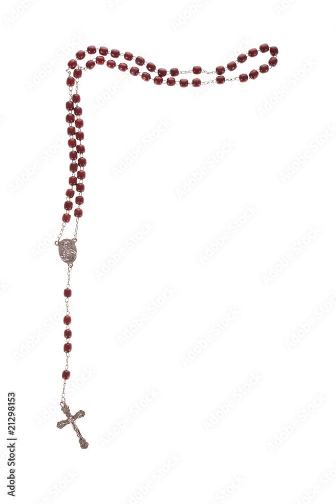 Rosary beads isolated over a white background Rosary beads isolated over a white background