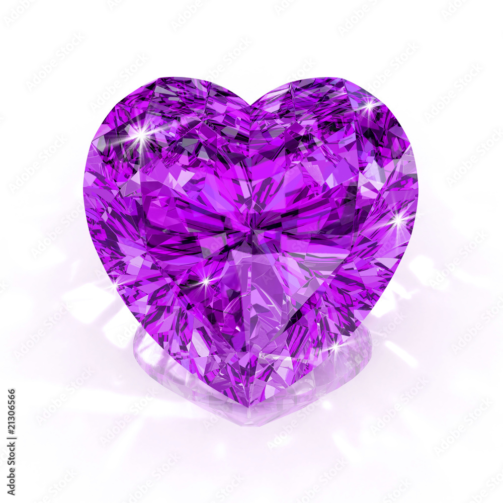 diamond purple heart shape