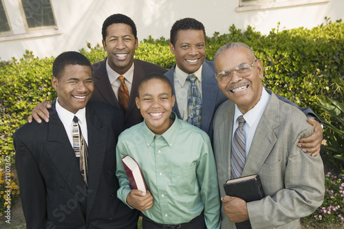 Φωτογραφία group of male churchgoers portrait