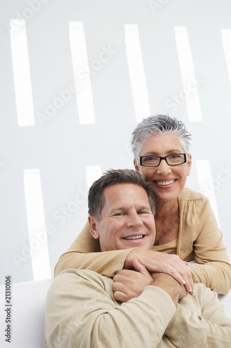 affectionate couple at home portrait