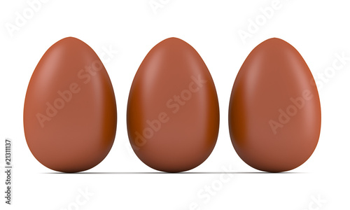 Chocolate eggs isoalted on white