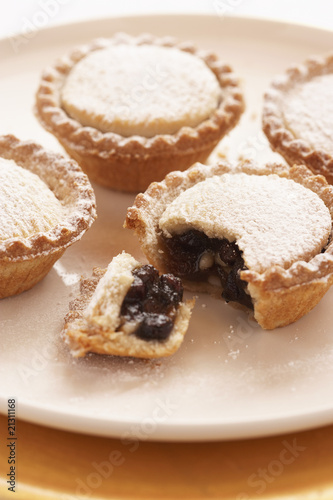 mince pies on plate close-up