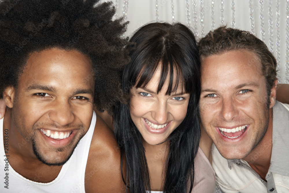 group of smiling young people portrait group of smiling young people portrait