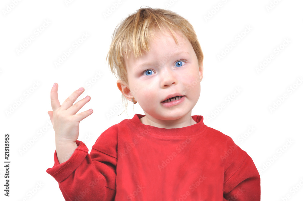 Little girl is explaing Little girl is explaing