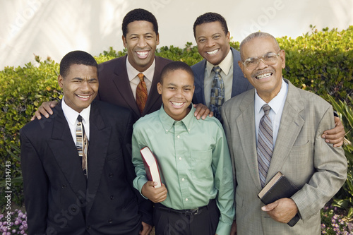 Φωτογραφία group of male churchgoers portrait