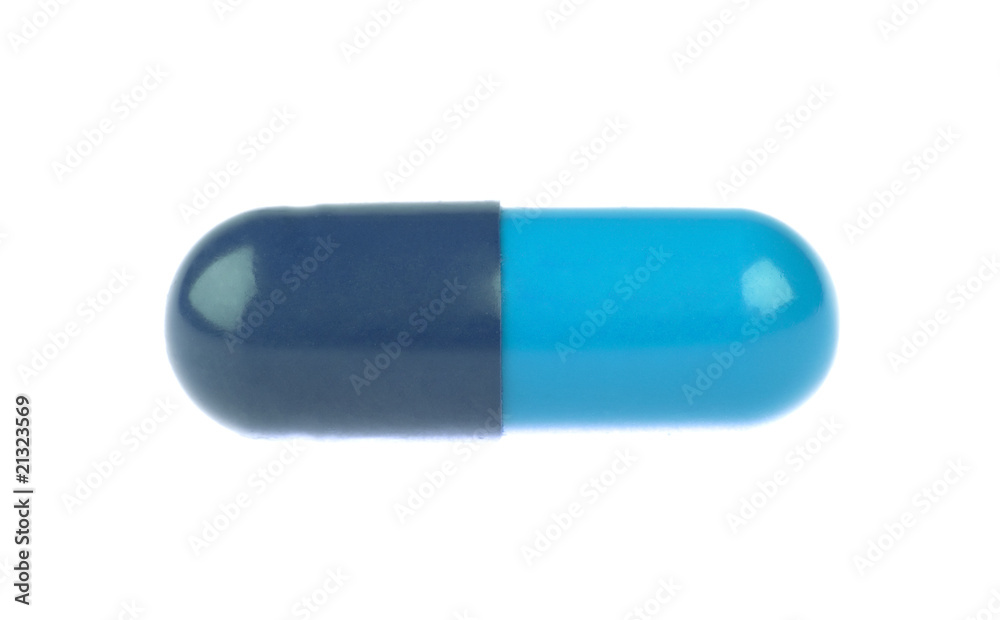 Blue vitamin capsule