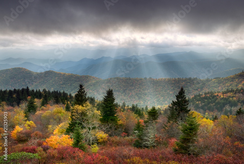 Blue Ridge Parkway Scenic Autumn Landscape