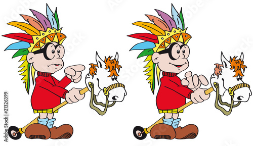 niños jugando con caballito