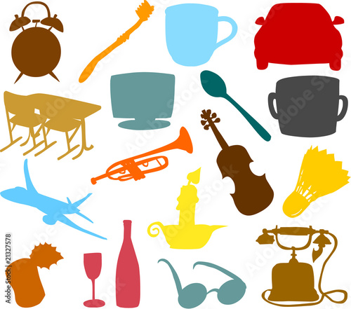 Set of objects and tools