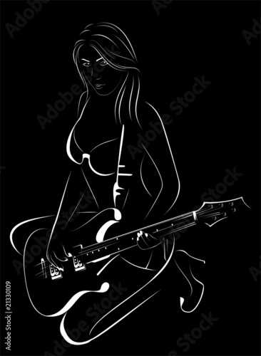 Vector. A series of images of young and beautiful girls