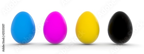 easter eggs in cmyk colors