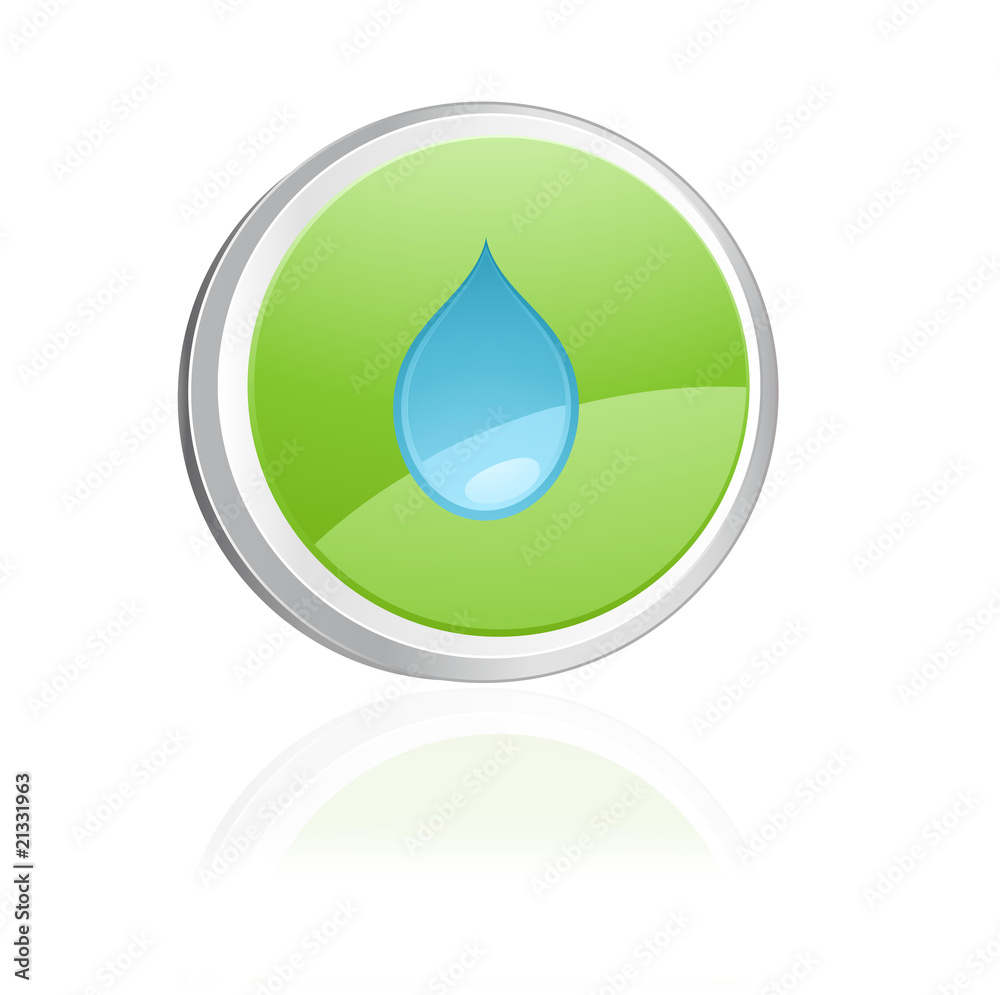 Ecology igon with drop water, green collection Ecology igon with drop water, green collection
