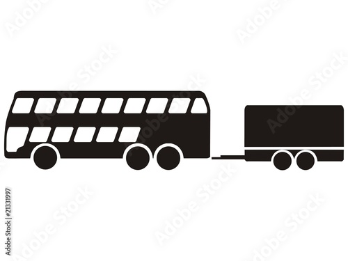 Reisbus mit Gepäckanhänger