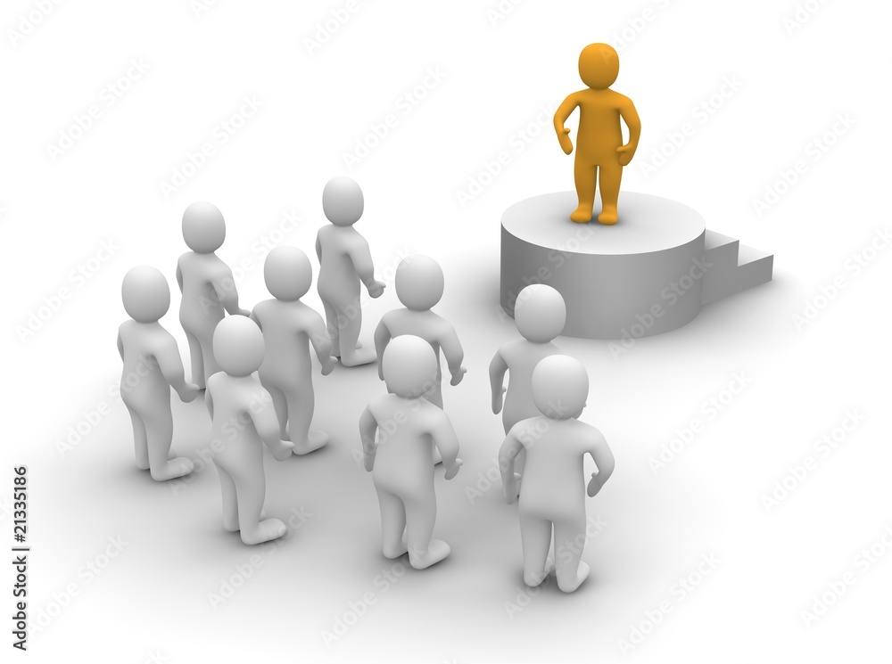 Speaker and audience. 3d rendered illustration. Speaker and audience. 3d rendered illustration.