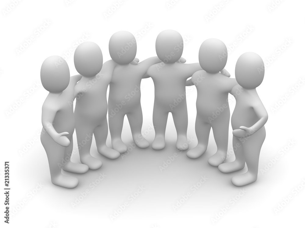 Group of friends. 3d rendered illustration.