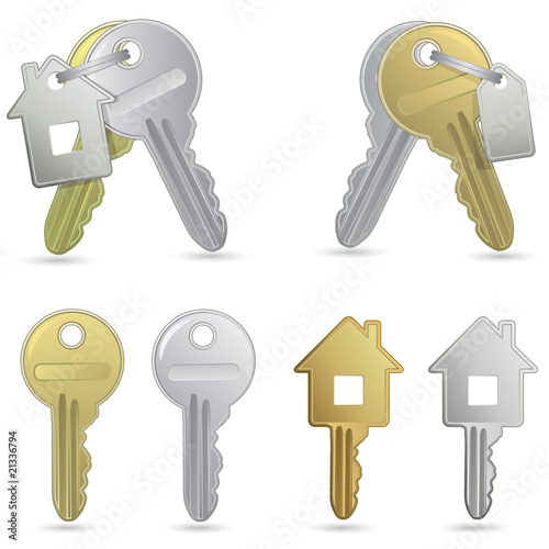 An illustration of a bunch of keys with a tag