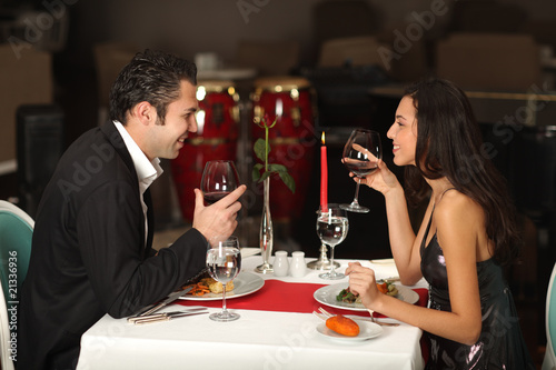 Romantic couple having dinner