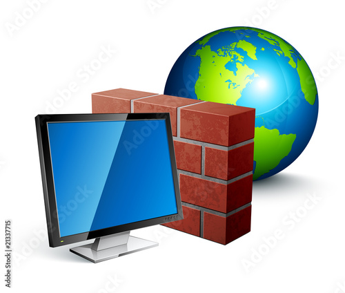 Firewall pare-feu / concept protection informatique