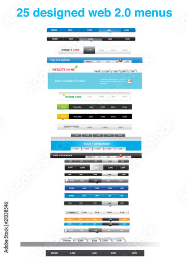 25 designed web 2.0 homepage menus
