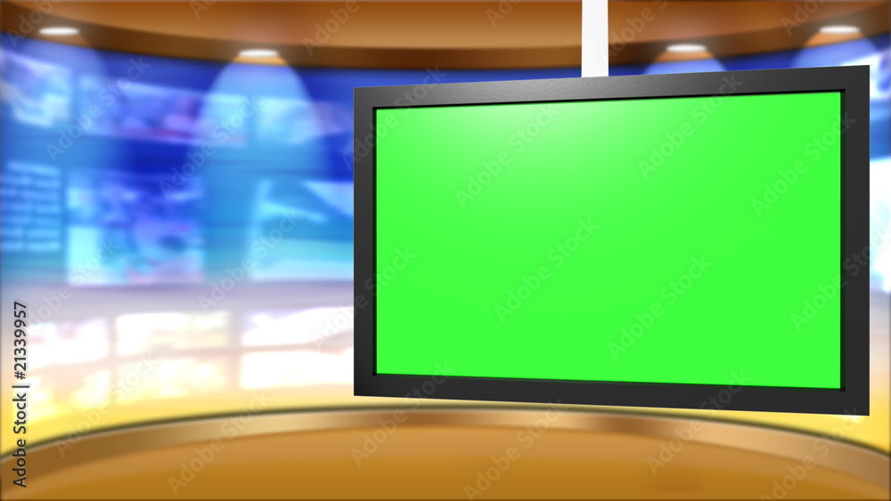Virtual TV Studio News Set