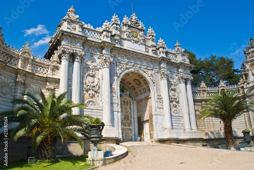 One of the gates of Dolma Bache Palace, Istanbul, Turkey