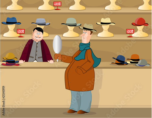 in the hats shop