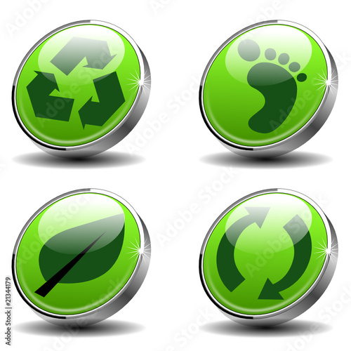 Vektorset Ökologie Button