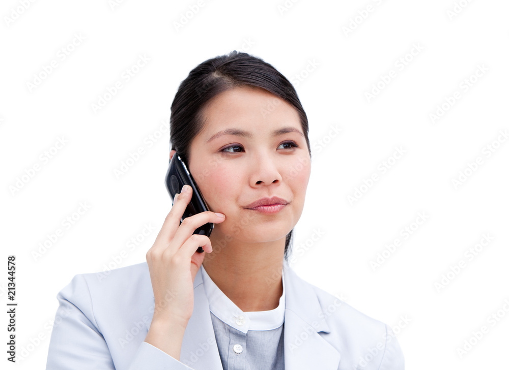 Portrait of a concentrated businesswoman on phone Portrait of a concentrated businesswoman on phone
