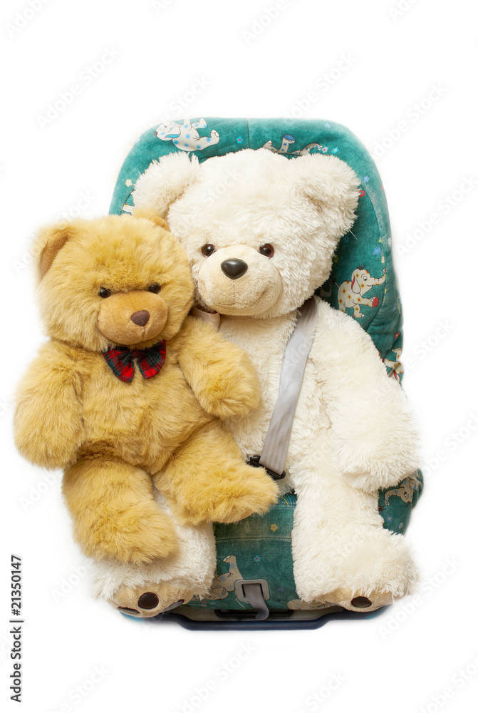 Bears in an automobile armchair