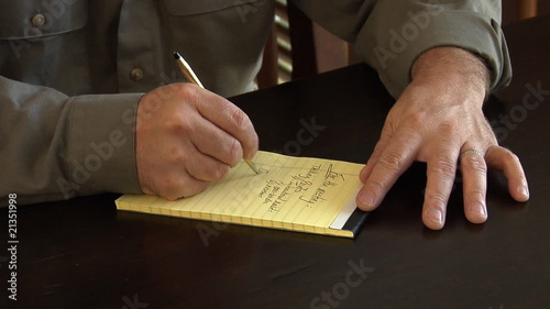 Businessman taking notes