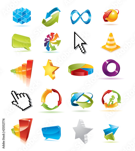 Colorful set of design elements for your business artwork.