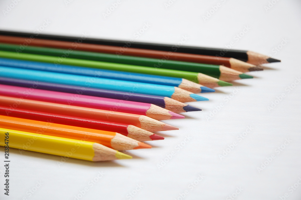 a bunch of color pencil with white background a bunch of color pencil with white background