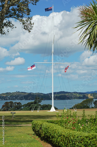 Obraz na płótnie Flagpole at Waitangi Treaty House
