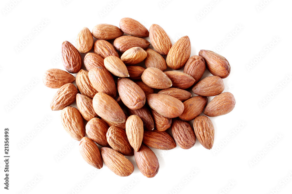 almonds on white almonds on white