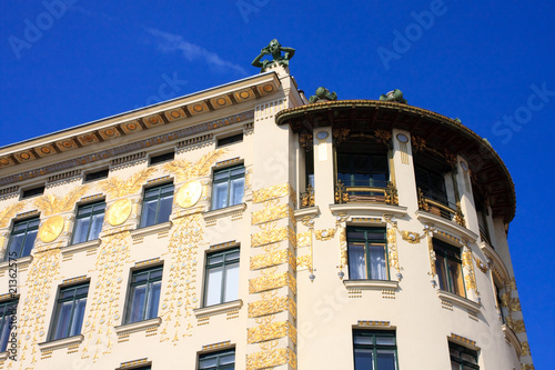 Photography Otto Wagner Art Nouveau Building in Vienna, Austria