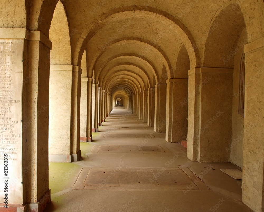 crypt gang ( main cemetery in Frankfurt, Germany )