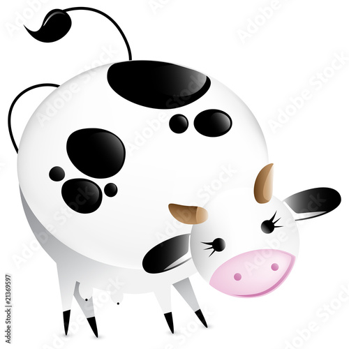 Cute vector glossy cow