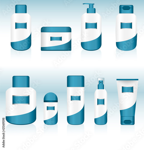 Set of 9 Cosmetic Containers.