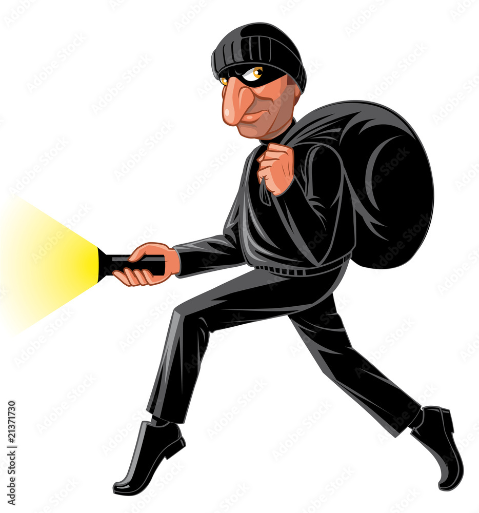 Stealthy thief Stock Illustration | Adobe Stock