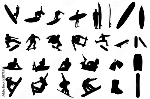 sport de glisse, surf, skate, snowboard et bodyboard
