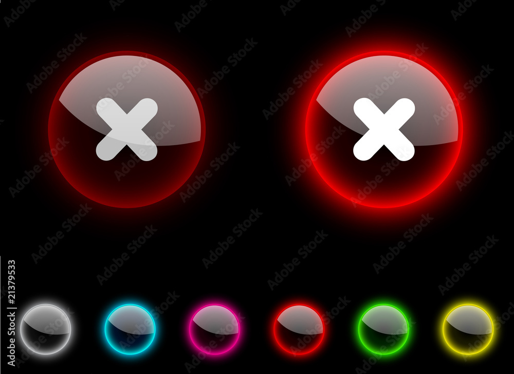 Cross button. Cross button.