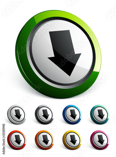 icône bouton internet flèche bas