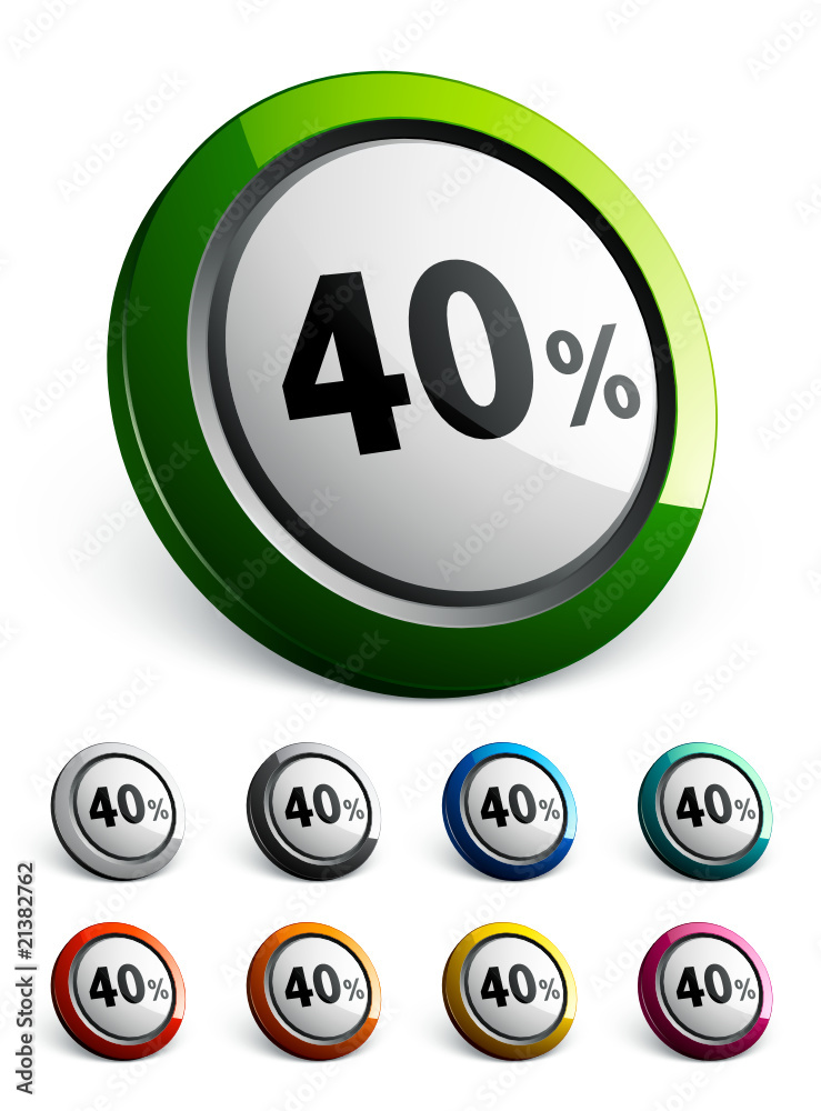 icône bouton internet pourcentage 40 %