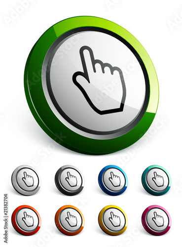 icône bouton internet curseur main