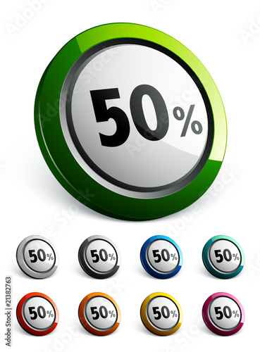 icône bouton internet pourcentage 50 %