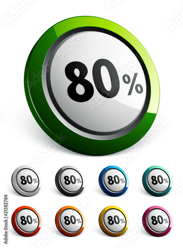 icône bouton internet pourcentage 80 %